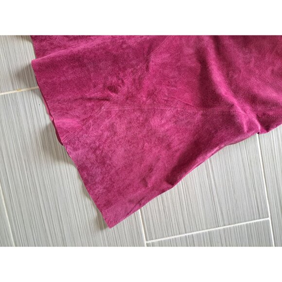 Nancy Bolen City Girl Womens Suede A-Line Skirt Size 8 Med Cranberry Burgundy - Picture 3 of 7